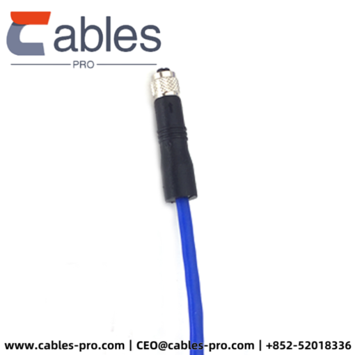 4 Contact M5 Circular Metric Connector Cable - Female, Straight Molding Type by Cables Pro